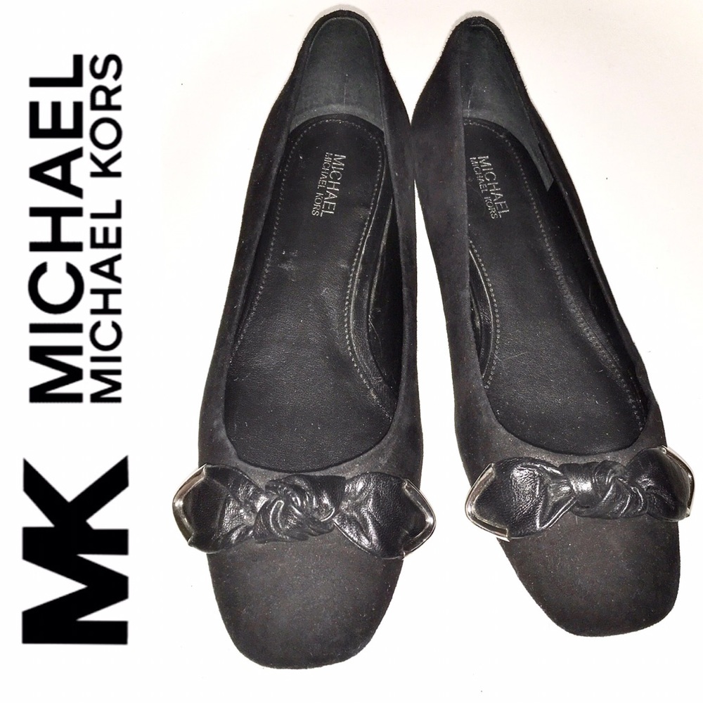 MICHAEL MICHAEL KORS black suede Liza flats
